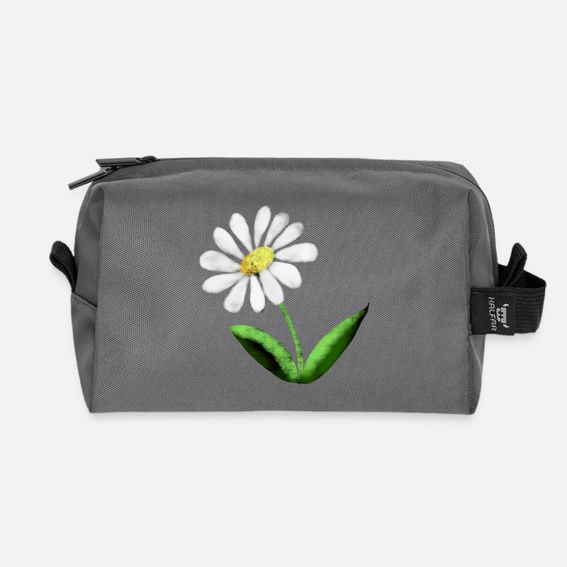 Stolze Marguerite - Recycelte Kulturtasche - Anthrazit