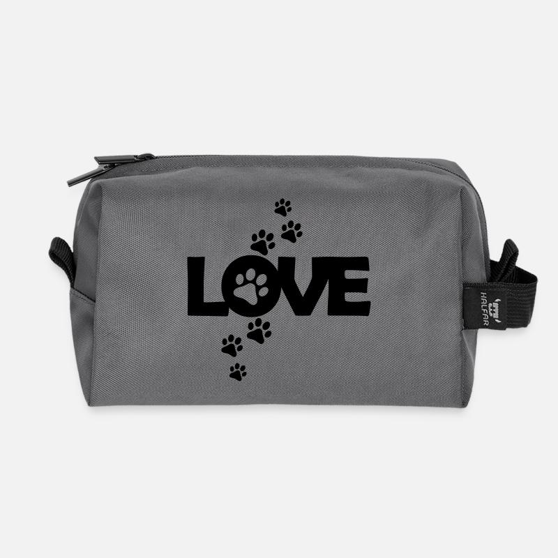 Ich liebe Hunde - Recycelte Kulturtasche - Anthrazit