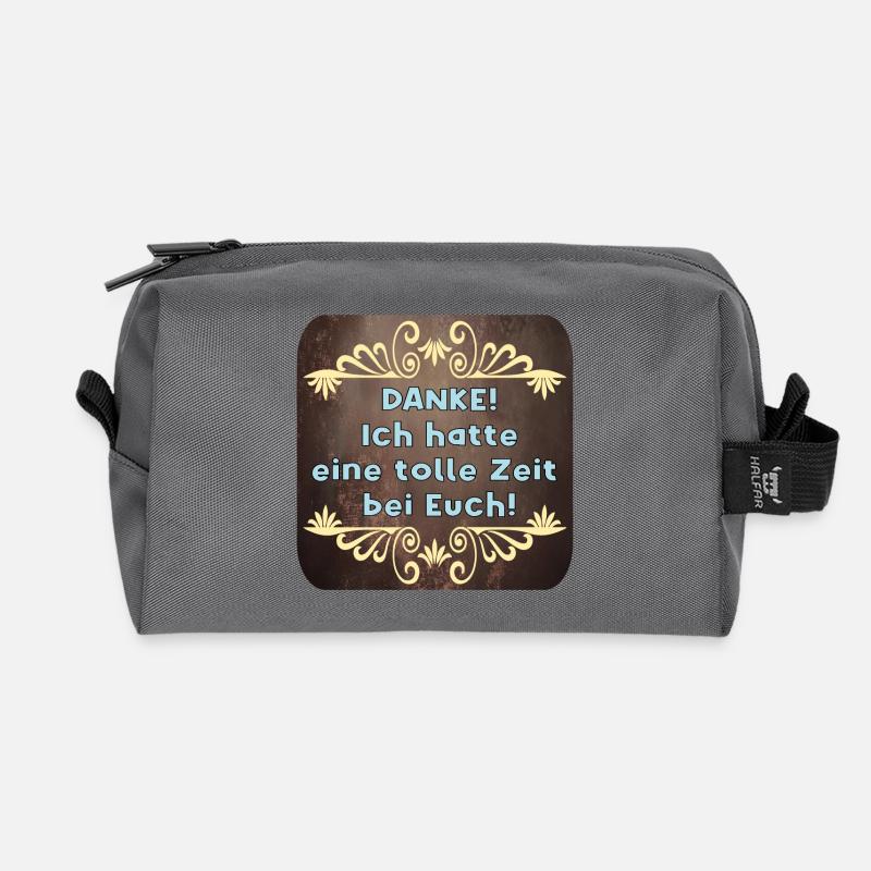DANKESCHÖN GESCHENKE - ABSCHIED NEHMEN - Recycelte Kulturtasche - Anthrazit