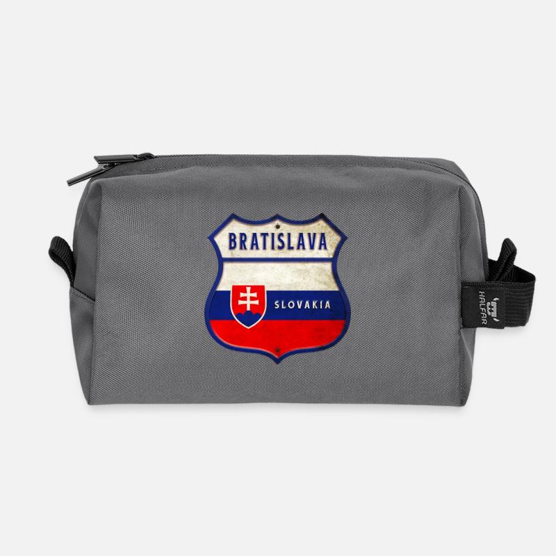 Bratislava Slowakei Wappen Flaggen Design - Recycelte Kulturtasche - Anthrazit
