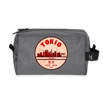 Insigne vintage Tokyo Skyline - Trousse de toilette en tissu recyclé - anthracite - Devant