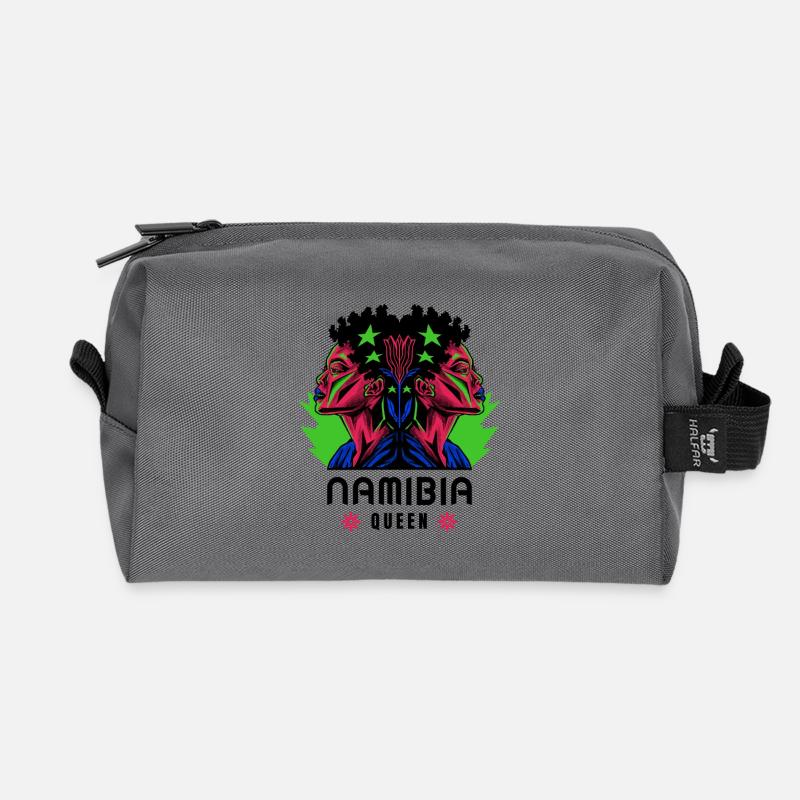 Namibia Königin - Recycelte Kulturtasche - Anthrazit