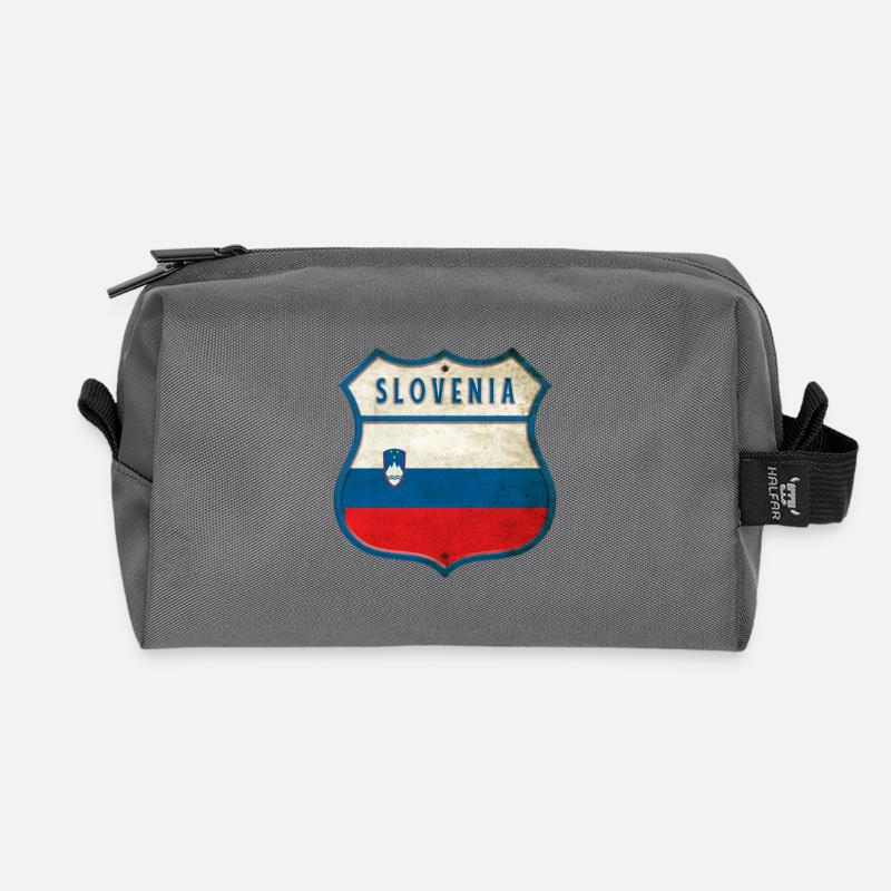 Slowenien Flaggen Wappen Design - Recycelte Kulturtasche - Anthrazit