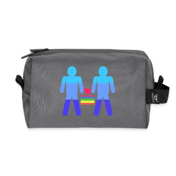 Heart Lgbt Arc-en-ciel du mariage homosexuel - Trousse de toilette en tissu recyclé - anthracite - Devant