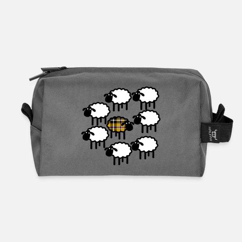 Cornish sheep don’t follow the flock - Recycled Toiletry Zip Bag - anthracite