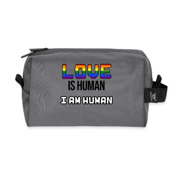 Déclaration d’égalité LGBT Relation homosexuelle - Trousse de toilette en tissu recyclé - anthracite - Devant