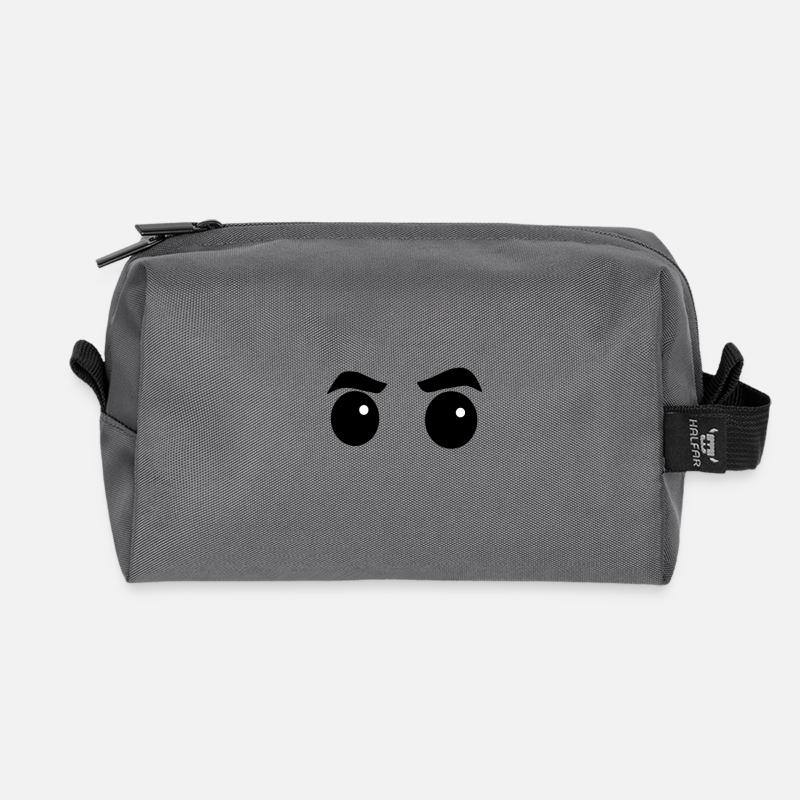 Eyes - Recycled Toiletry Zip Bag - anthracite