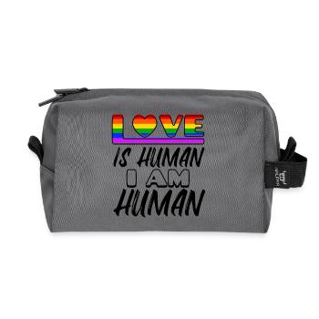 Love Rainbow Déclaration des droits de l’homme Lesbiennes - Trousse de toilette en tissu recyclé - anthracite - Devant