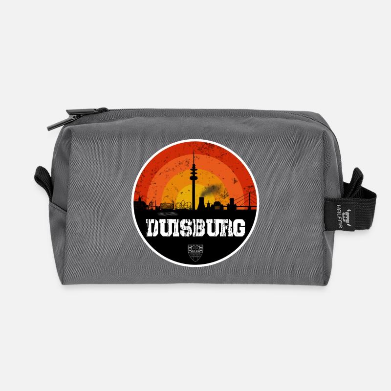 Duisburg Skyline - Recycelte Kulturtasche - Anthrazit
