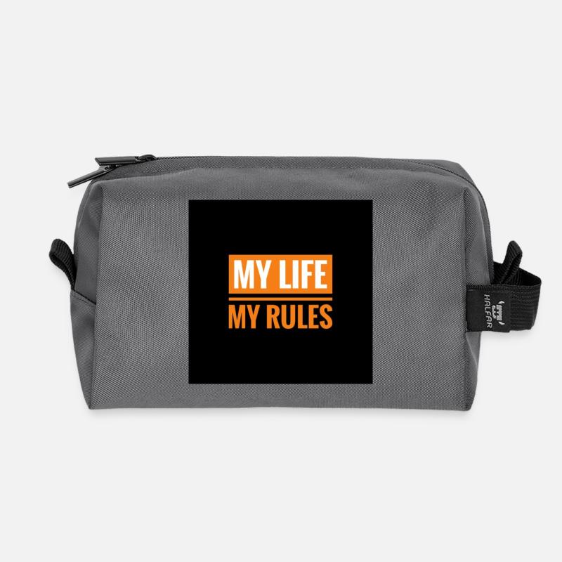 Mein Leben, meine eigenen Gestaltungsregeln - Recycelte Kulturtasche - Anthrazit