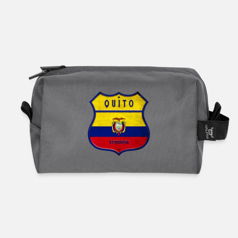 Quito Ecuador Wappen Flaggen Design - Recycelte Kulturtasche - Anthrazit