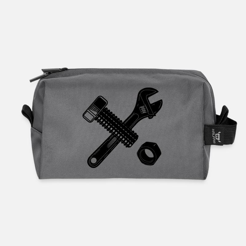 Écrou de boulon et clé - Trousse de toilette en tissu recyclé - anthracite