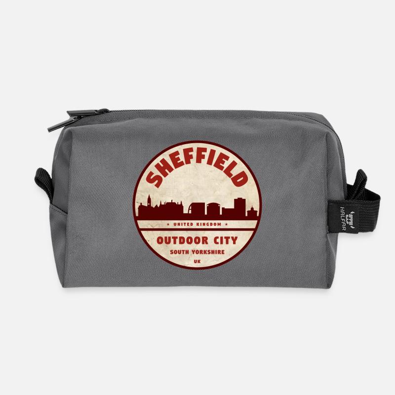 Sheffield England - Recycled Toiletry Zip Bag - anthracite