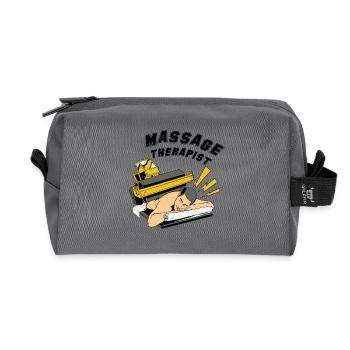 massage therapist - Recycled Toiletry Zip Bag - anthracite - Front