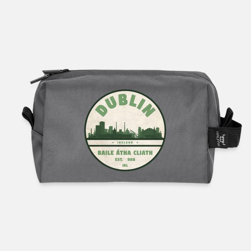 Dublin Skyline Silhouette - Recycelte Kulturtasche - Anthrazit