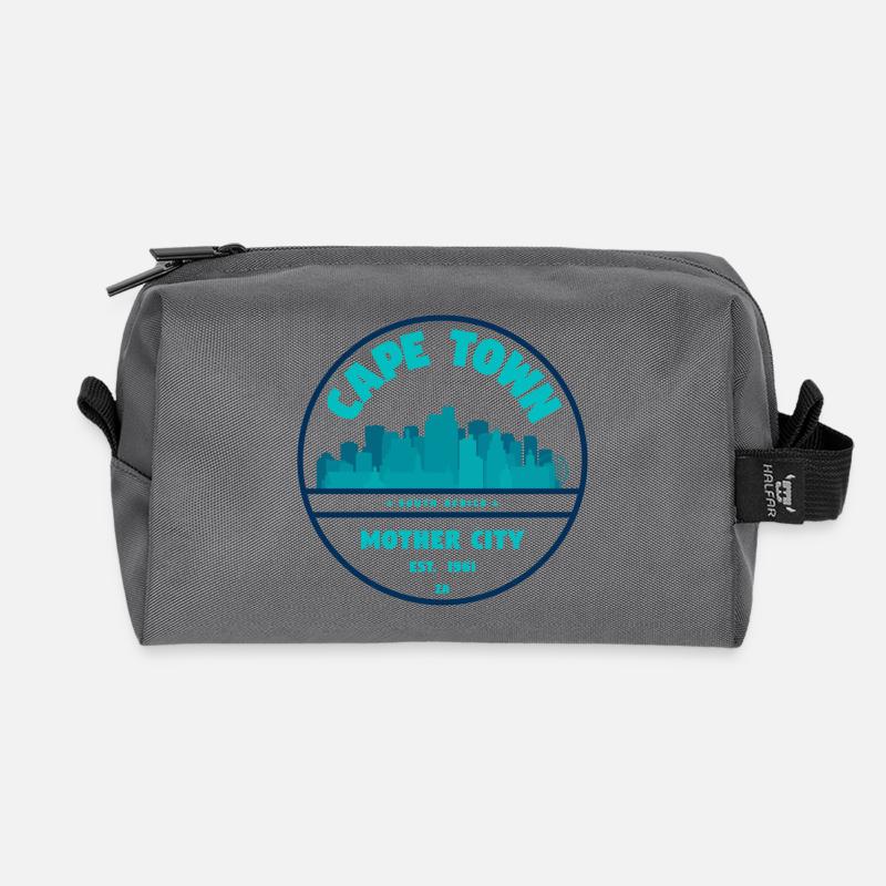 Cape Town Skyline Abzeichen - Recycelte Kulturtasche - Anthrazit
