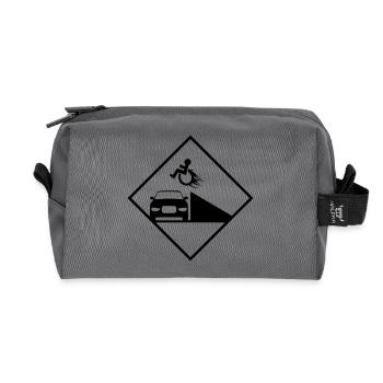 Rollstuhlfahrer springt über eine Rampe # - Recycelte Kulturtasche - Anthrazit - Vorne