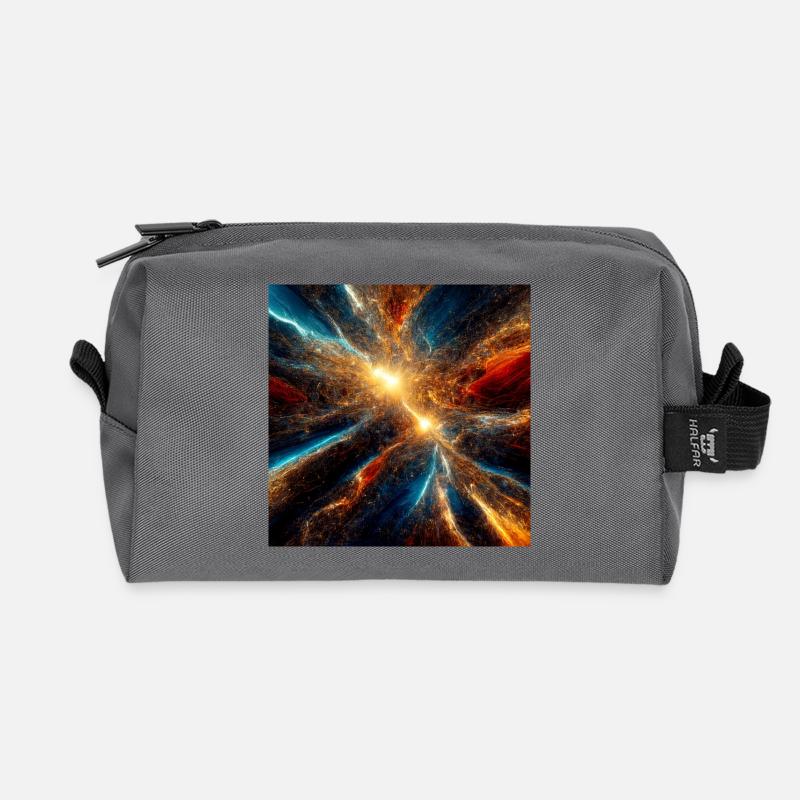 Cosmic Explosion Colors - Recycled Toiletry Zip Bag - anthracite