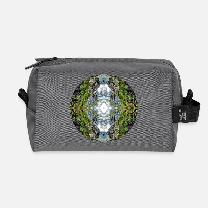 Natur Mandala Neuseeland - Recycelte Kulturtasche - Anthrazit