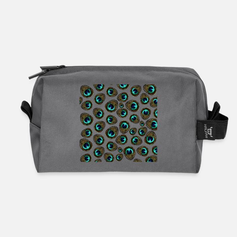 all over prints Damen, pfauenmuster wasserpixel - Recycelte Kulturtasche - Anthrazit