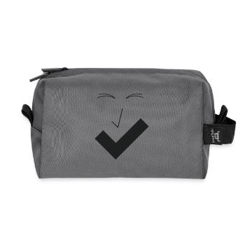 Feines Lächeln Feines Gesicht B04. - Recycelte Kulturtasche - Anthrazit - Vorne