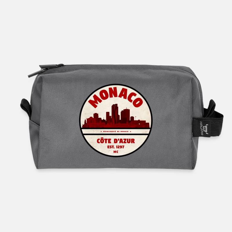 Monaco Côte d'Azur Vintage Skyline - Recycelte Kulturtasche - Anthrazit