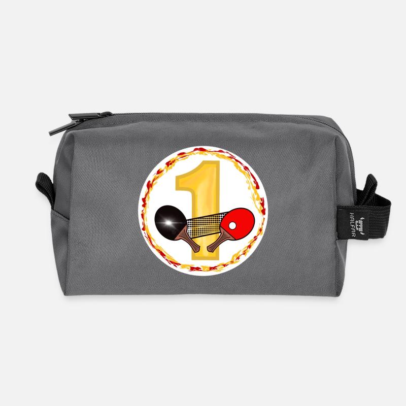 Tischtennis Geburtstagsdesign - Recycelte Kulturtasche - Anthrazit