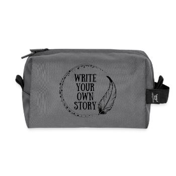 write your own story - Recycelte Kulturtasche - Anthrazit - Vorne
