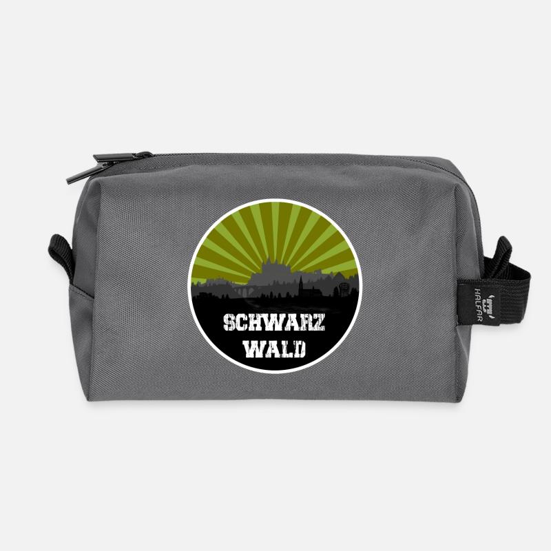 Schwarzwald Retro Skyline - Recycelte Kulturtasche - Anthrazit