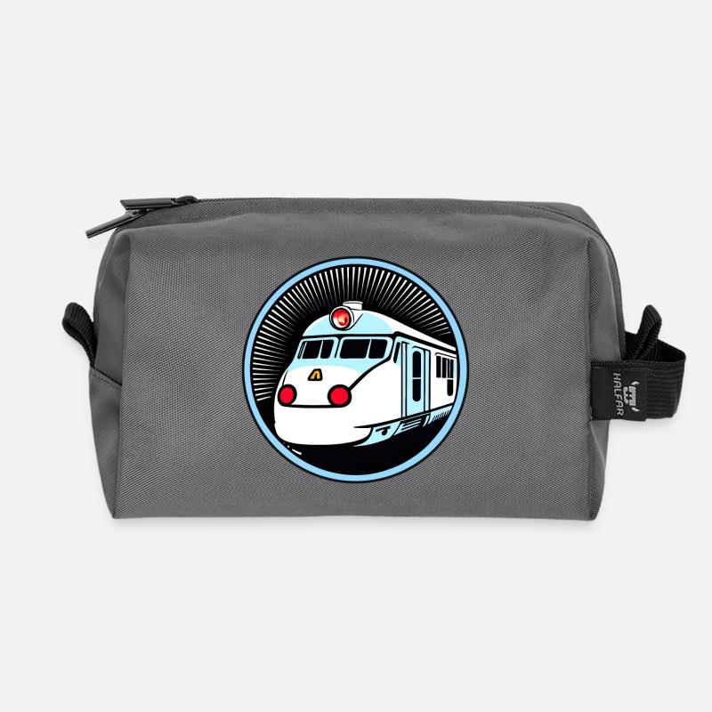 Zug, Lokomotive, Eisenbahn - Recycelte Kulturtasche - Anthrazit