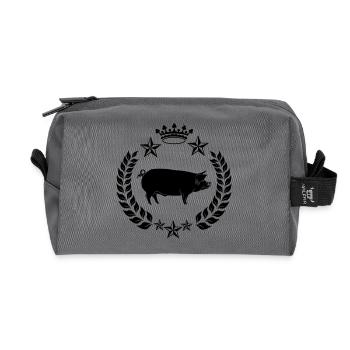 Cochon d’ombre en couronne de laurier avec couronne - Trousse de toilette en tissu recyclé - anthracite - Devant