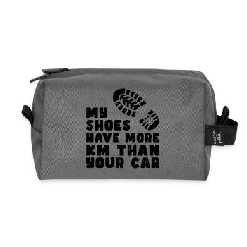 Wanderwege Wanderer Wandern Statement Klettern - Recycelte Kulturtasche - Anthrazit - Vorne