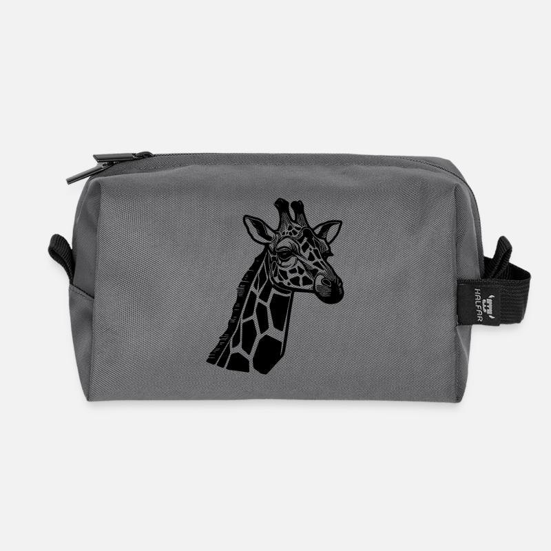 Elegante Giraffe Tattoo Linien Style - Recycelte Kulturtasche - Anthrazit