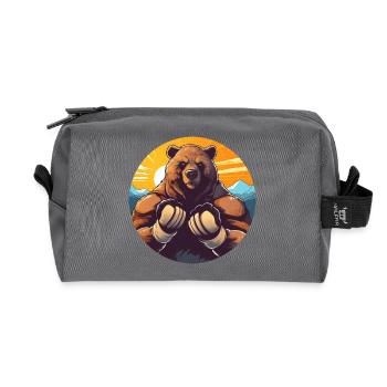 Bär Fitness Training Boxen Boxer Sunset - Recycelte Kulturtasche - Anthrazit - Vorne
