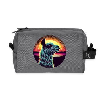 Lama Sunset India - Recycled Toiletry Zip Bag - anthracite - Front