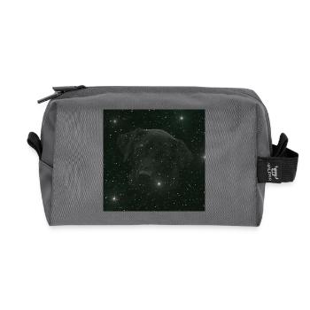 originelle geschenke, Labradorkopf nachtmuster - Recycelte Kulturtasche - Anthrazit - Vorne