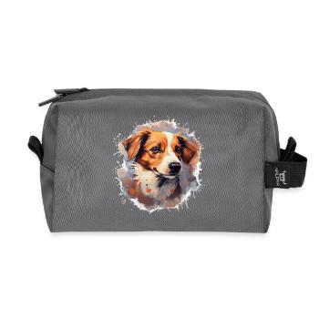 Chien - Trousse de toilette en tissu recyclé - anthracite - Devant