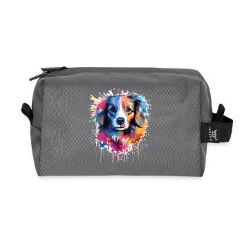 Dog - Recycled Toiletry Zip Bag - anthracite - Front