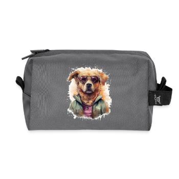 Chien - Trousse de toilette en tissu recyclé - anthracite - Devant