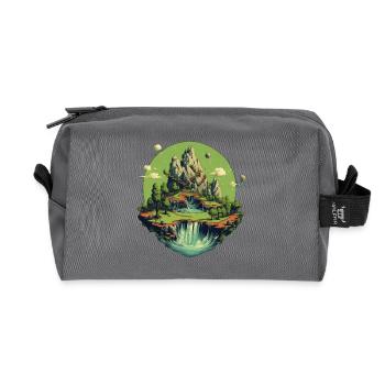 Paysage - Trousse de toilette en tissu recyclé - anthracite - Devant