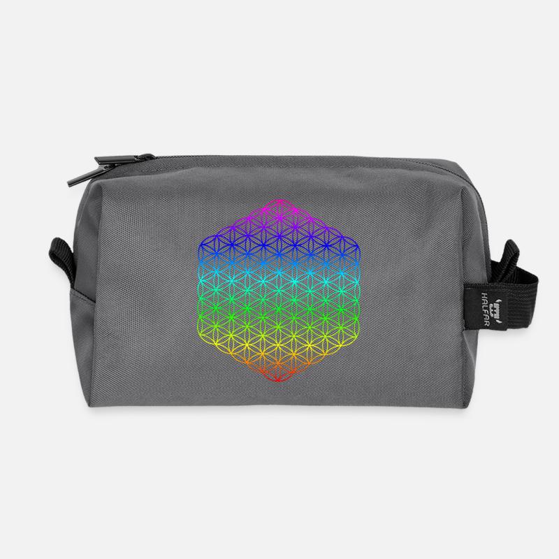 Blume des Lebens - 5. Dimension - Mandala - Recycelte Kulturtasche - Anthrazit