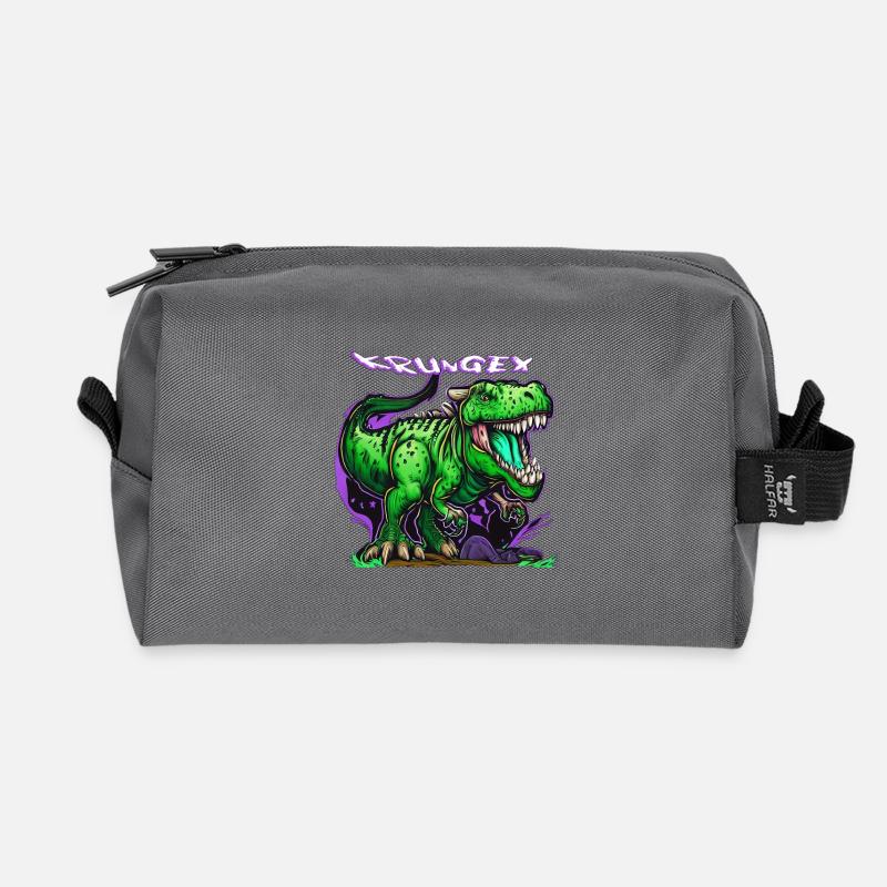 Dinosaurier - Recycelte Kulturtasche - Anthrazit