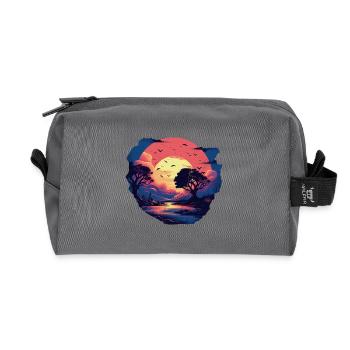 Paysage - Trousse de toilette en tissu recyclé - anthracite - Devant
