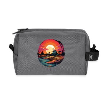 Paysage - Trousse de toilette en tissu recyclé - anthracite - Devant