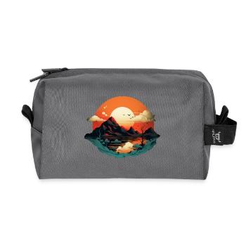 Paysage - Trousse de toilette en tissu recyclé - anthracite - Devant