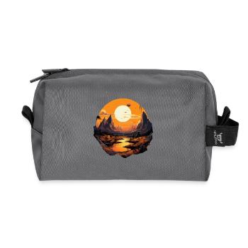 Paysage - Trousse de toilette en tissu recyclé - anthracite - Devant