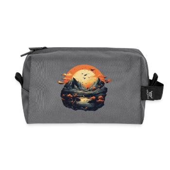 Paysage - Trousse de toilette en tissu recyclé - anthracite - Devant