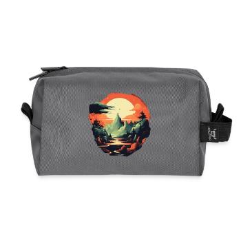 Paysage - Trousse de toilette en tissu recyclé - anthracite - Devant