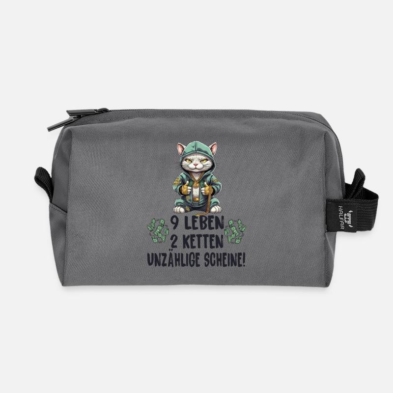 Katzen Hip Hop Design - Recycelte Kulturtasche - Anthrazit
