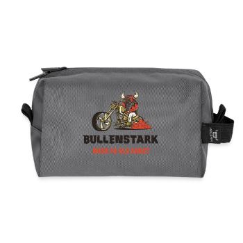 Motorrad Bullen Design - Recycelte Kulturtasche - Anthrazit - Vorne